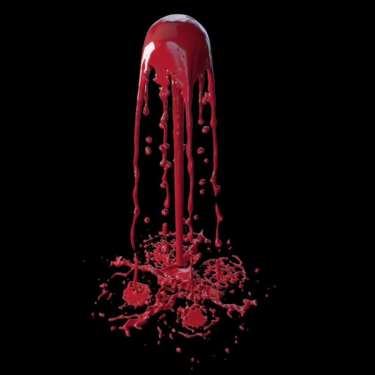 Animated splashing fountain water simulation 3D model_9