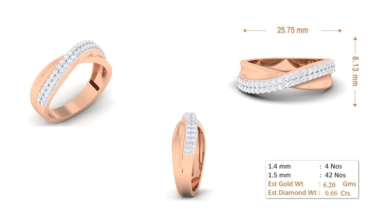 Couple Band Ring 3dm mgx render detail 3D print model_2