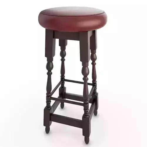 Wooden Bar Stool Pub 3D model