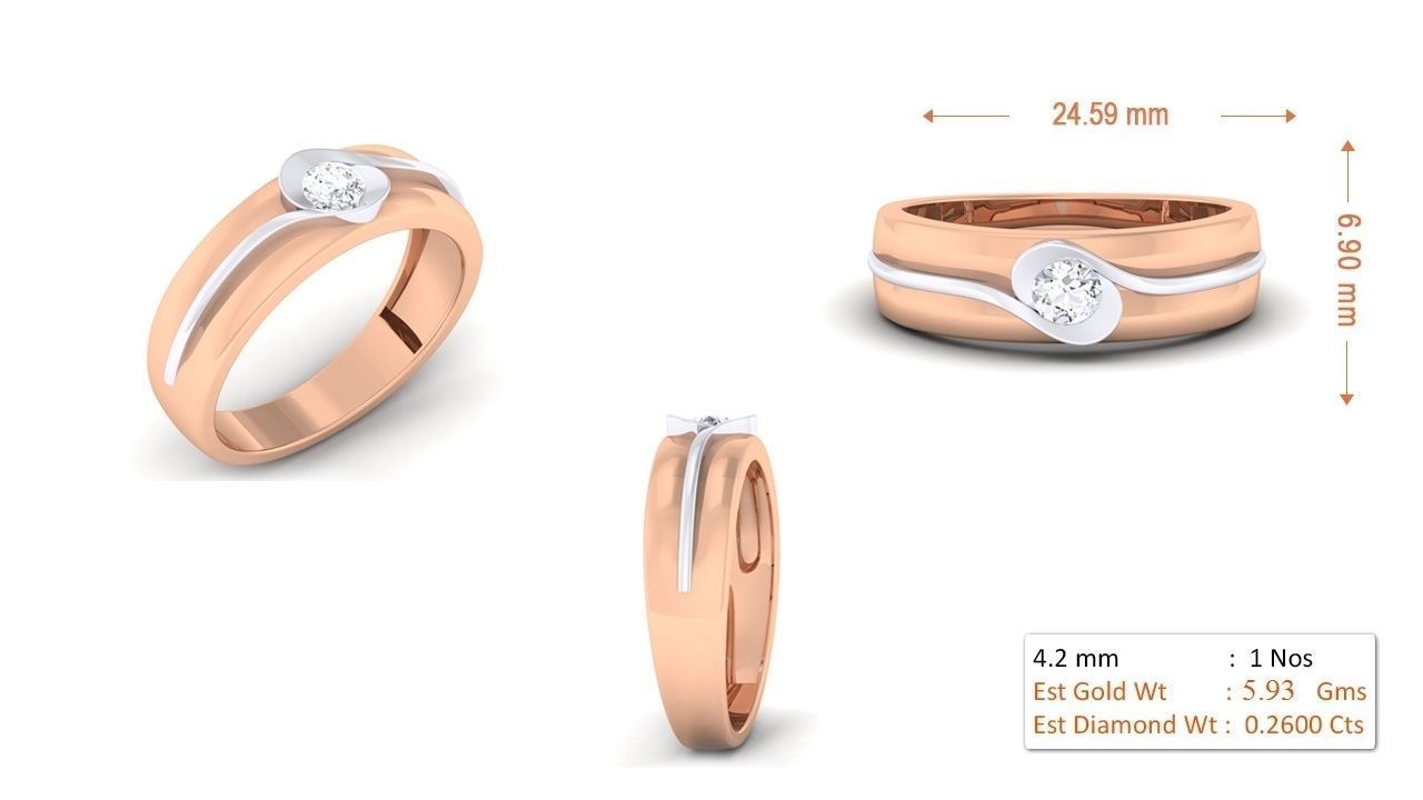 Couple Band Ring 3dm mgx render detail 3D print model_2