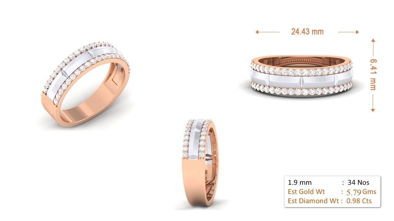 Couple Band Ring 3dm mgx render detail 3D print model_2