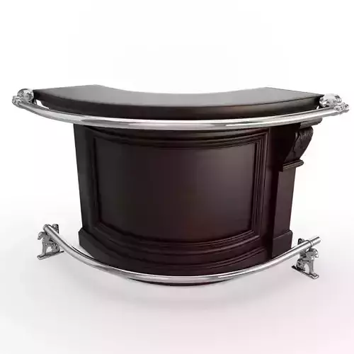 Rounder Wooden Counter 3D model
