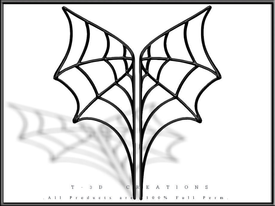 Spiderweb 02 - Curved  Low-poly 3D model_2