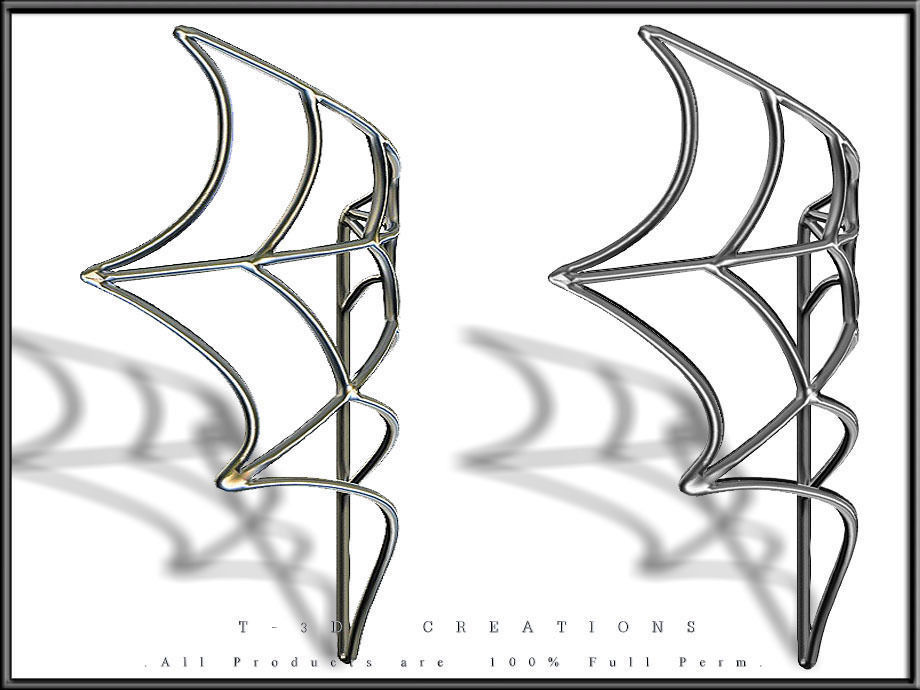 Spiderweb 02 - Curved  Low-poly 3D model_11