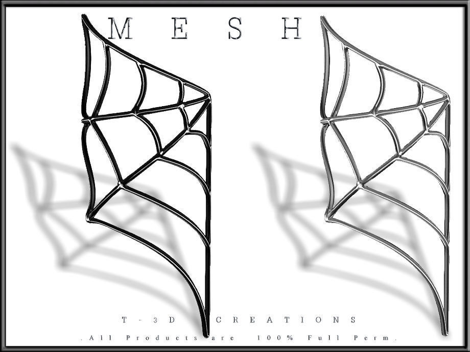 Spiderweb 02 - Curved  Low-poly 3D model_5