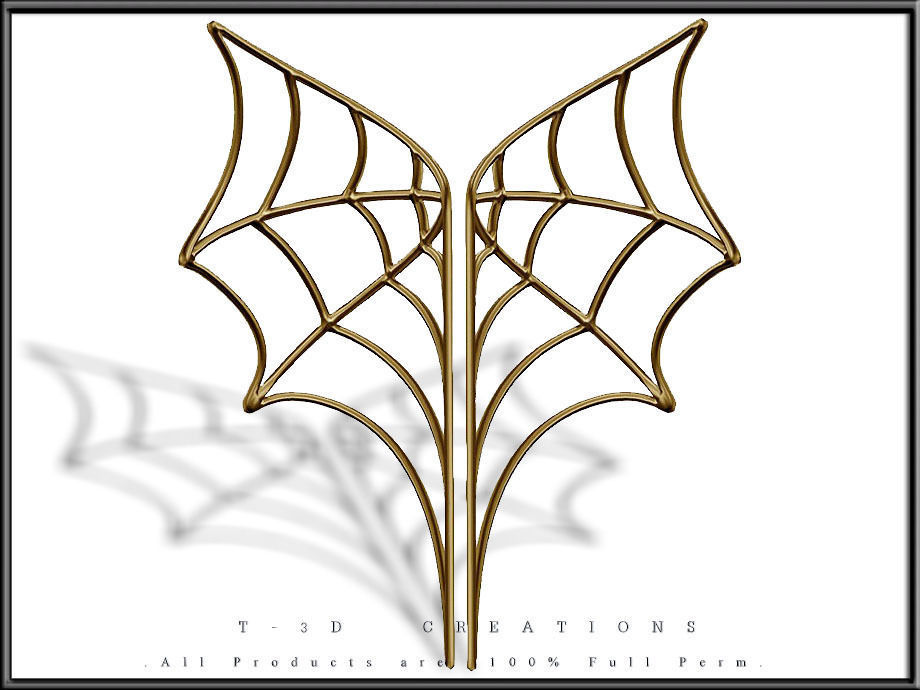 Spiderweb 02 - Curved  Low-poly 3D model_6