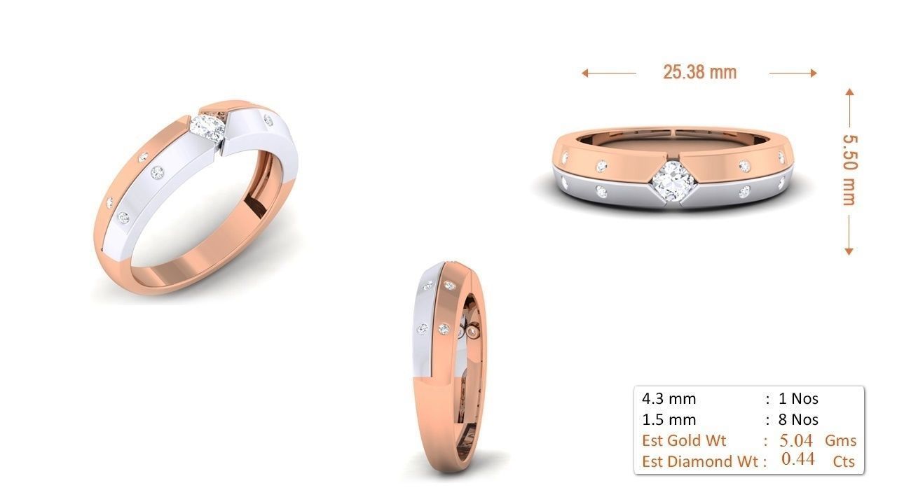 Couple Band Ring 3dm mgx render detail 3D print model_2