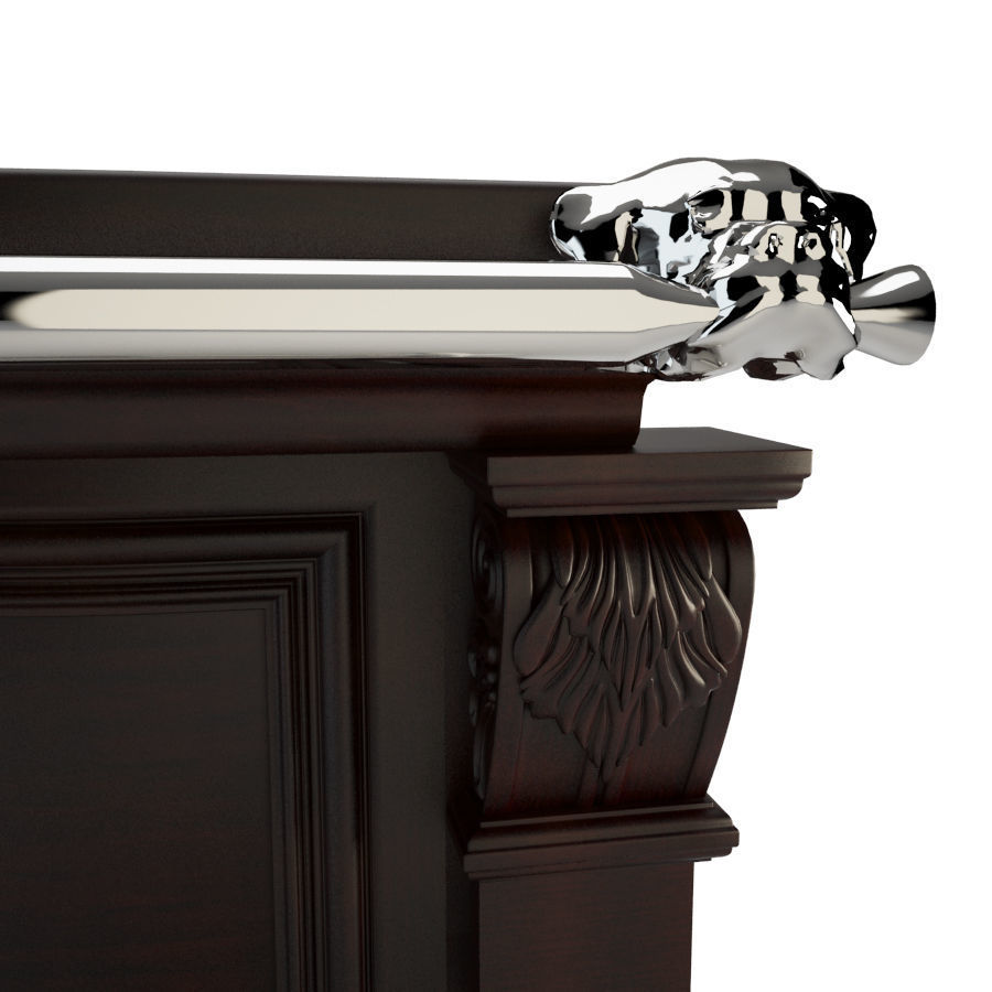 Corner Wooden Counter 3D model_2