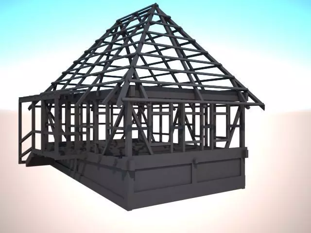 wooden construction Free 3D model_0