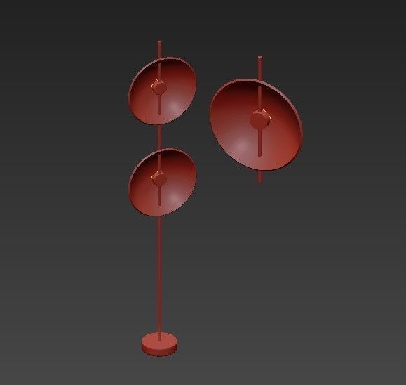 DELANANO floor lamp with two discs 3D model_2