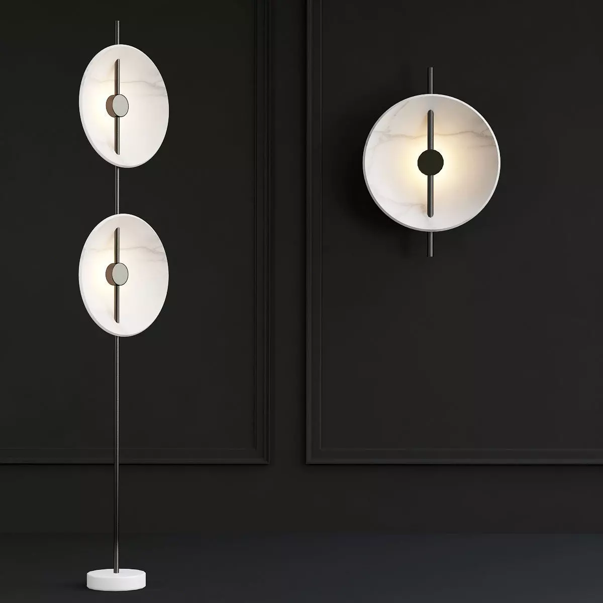 DELANANO floor lamp with two discs 3D model_0