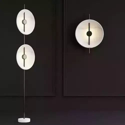 DELANANO floor lamp with two discs