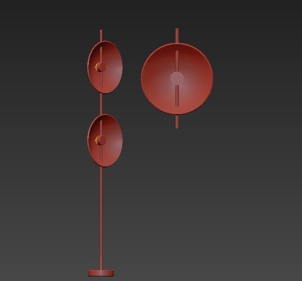 DELANANO floor lamp with two discs 3D model_1