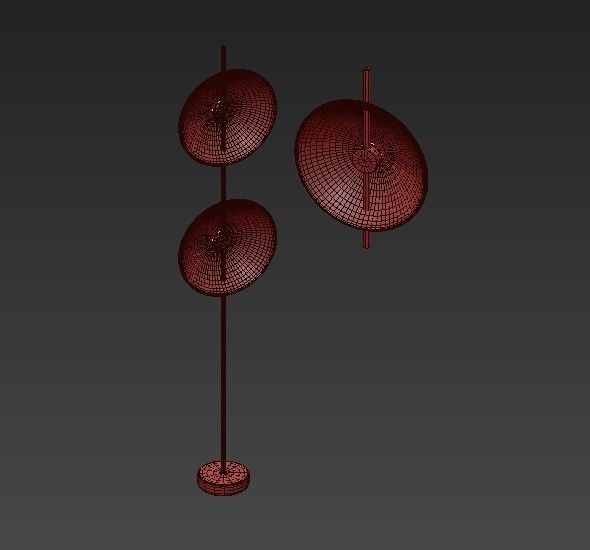 DELANANO floor lamp with two discs 3D model_3