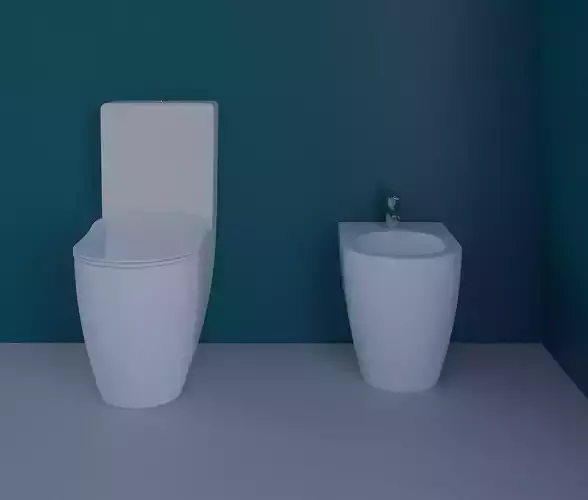 toilet and bidet Free 3D model