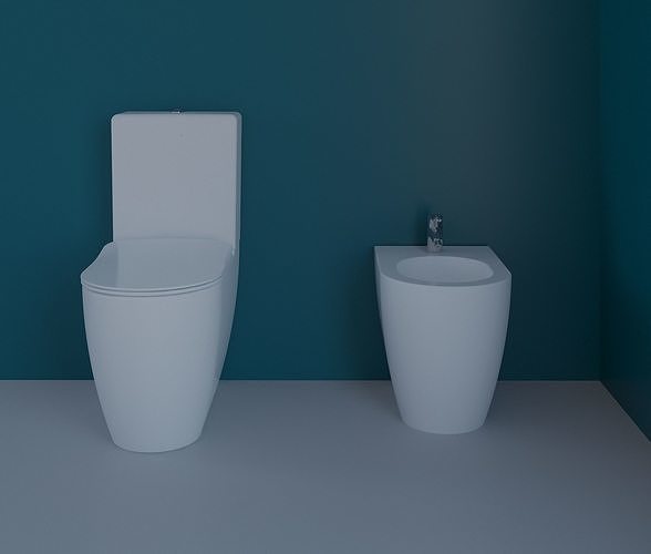 toilet and bidet Free 3D model