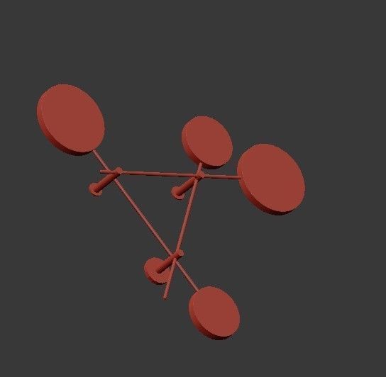 DOTOS 2 gold wall lamp with three circles 3D model_3