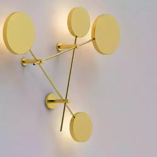 DOTOS 2 gold wall lamp with three circles