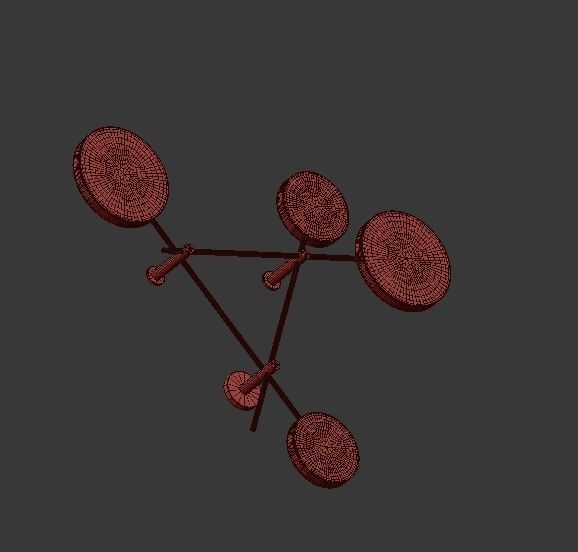 DOTOS 2 gold wall lamp with three circles 3D model_4