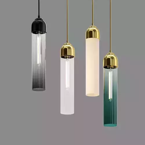 VIANO B four glass and gold pendant lights hanging