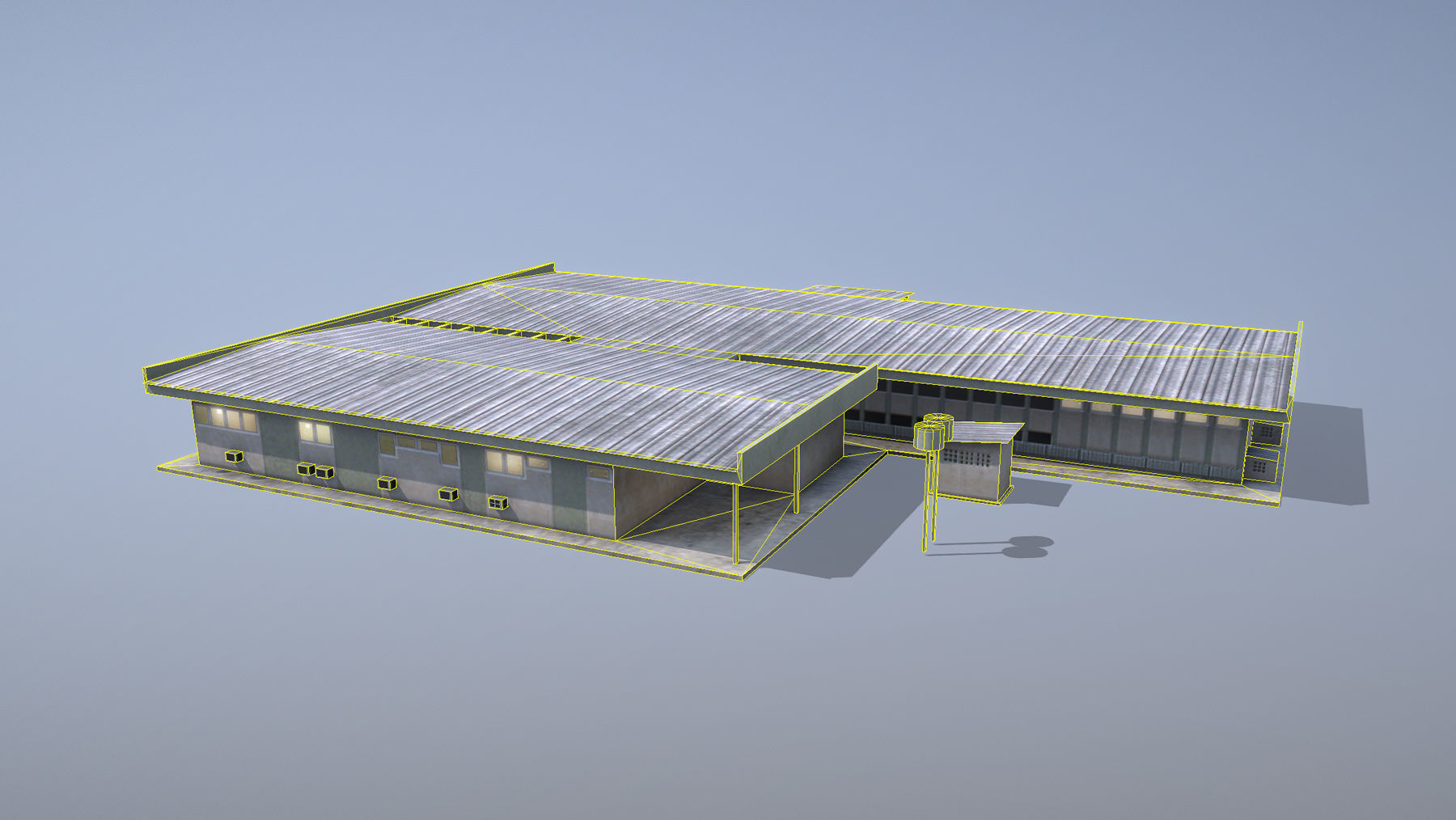 MilitaryBase PortoVelho Hospital Low-poly 3D model_7