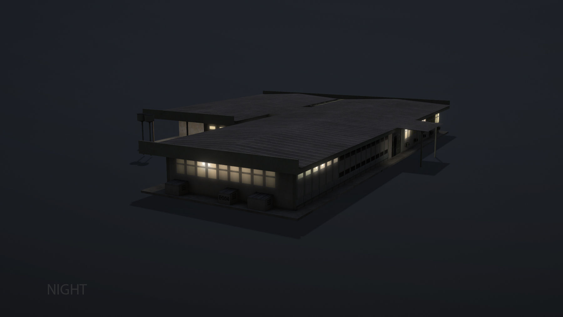 MilitaryBase PortoVelho Hospital Low-poly 3D model_13
