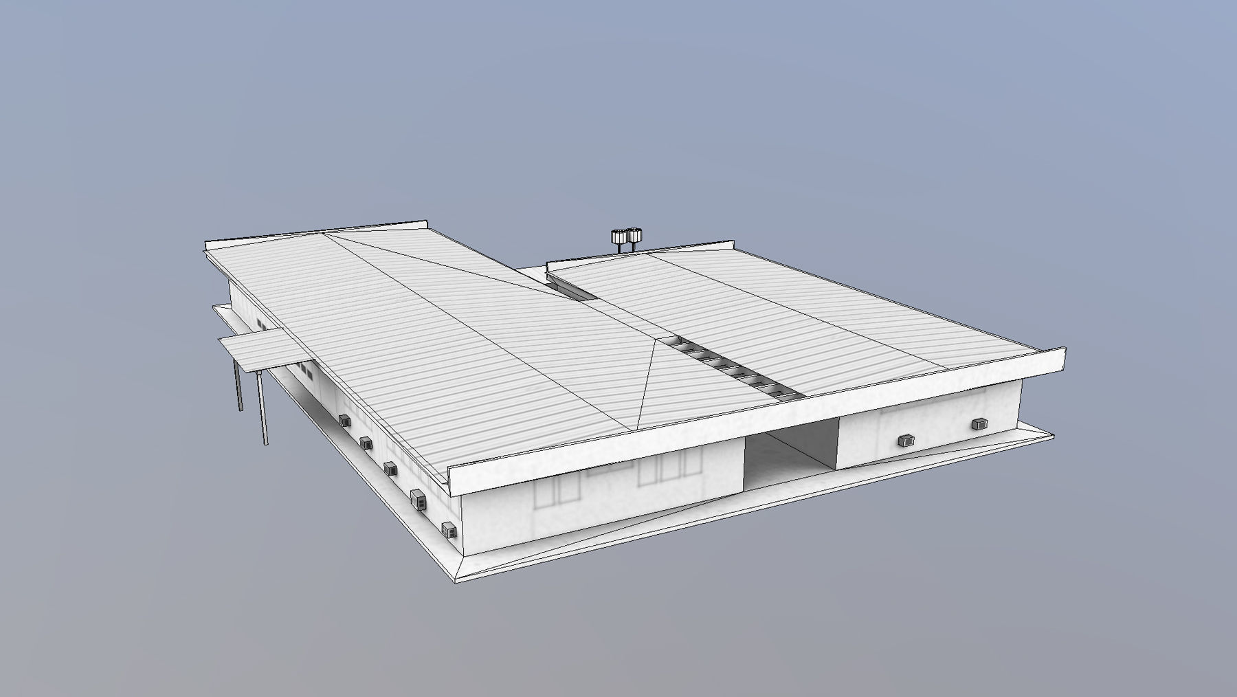 MilitaryBase PortoVelho Hospital Low-poly 3D model_10