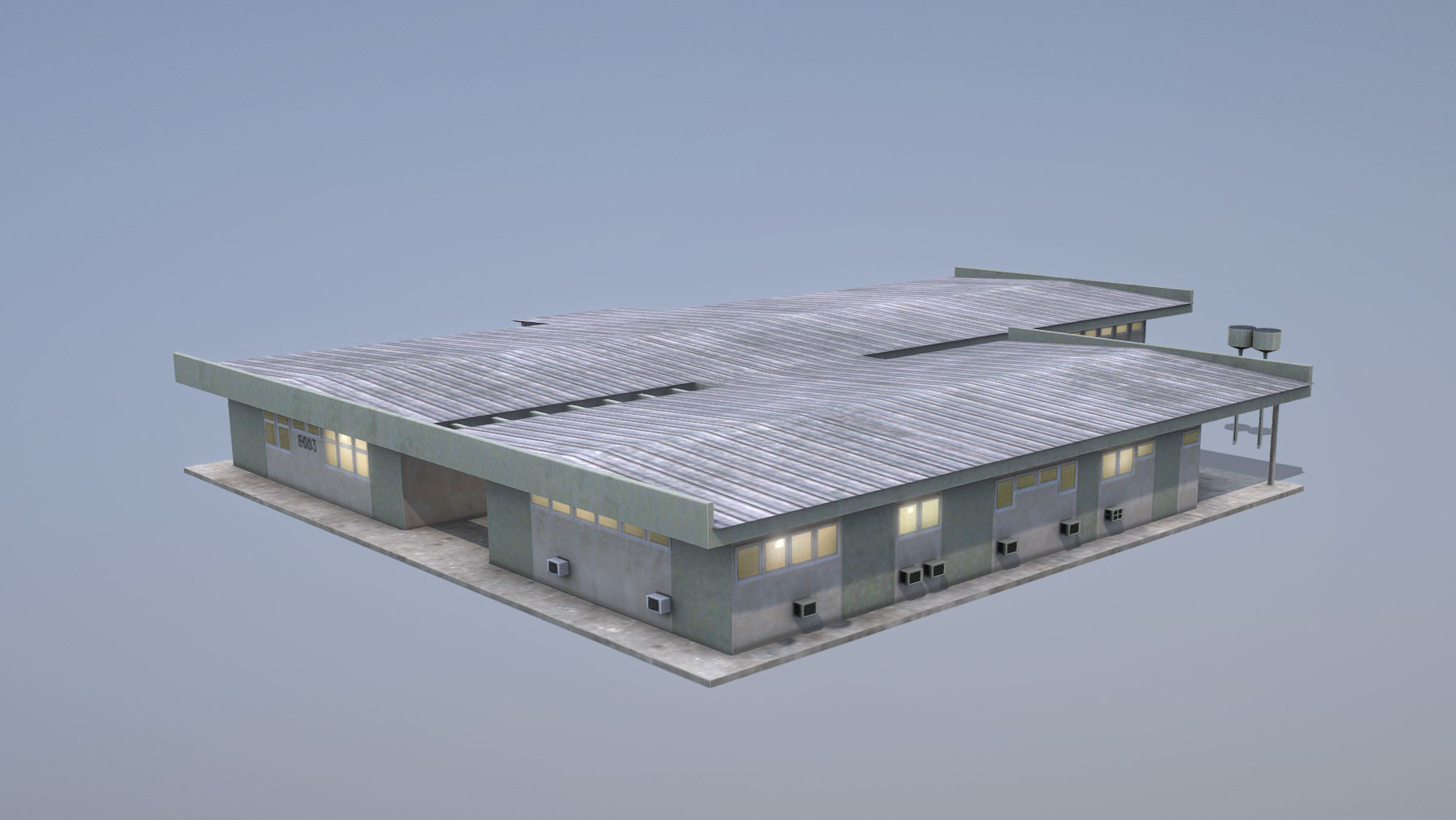MilitaryBase PortoVelho Hospital Low-poly 3D model_1