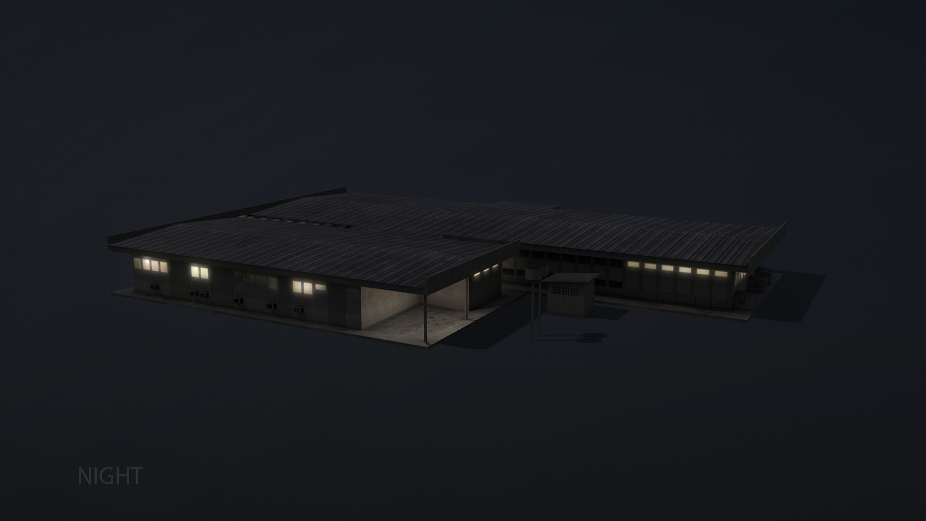MilitaryBase PortoVelho Hospital Low-poly 3D model_11