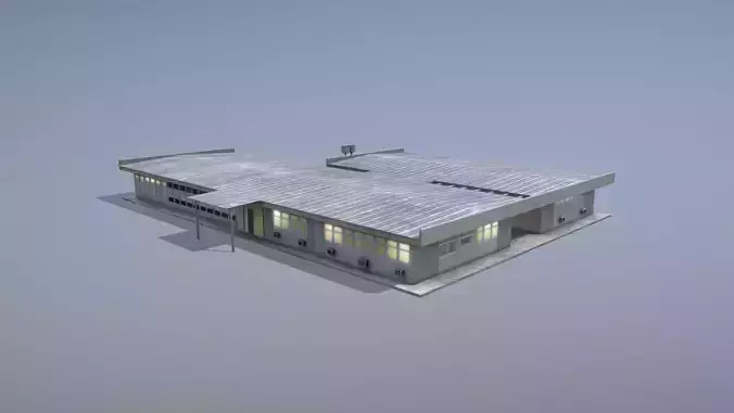 MilitaryBase PortoVelho Hospital Low-poly 3D model