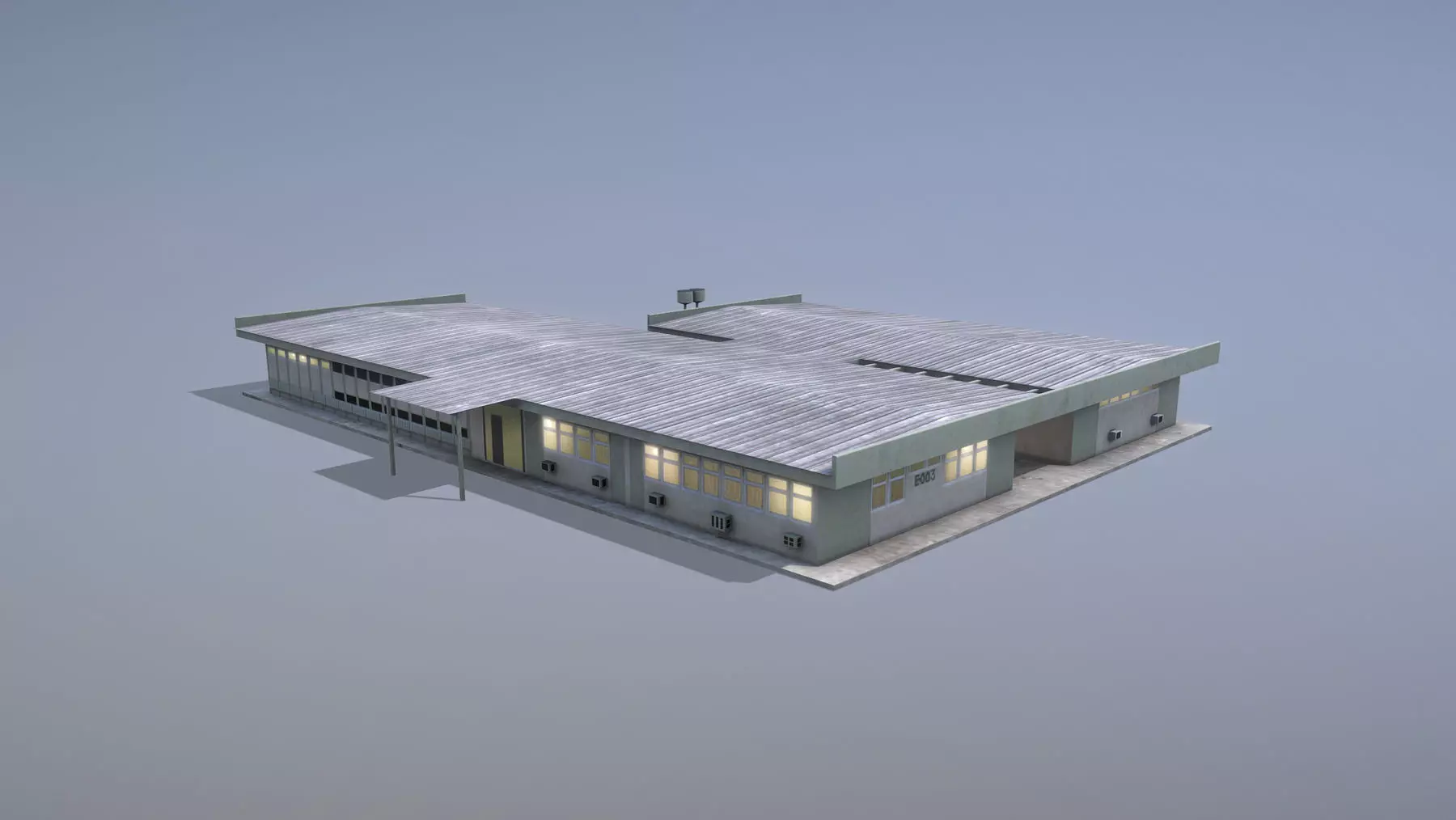 MilitaryBase PortoVelho Hospital Low-poly 3D model_0