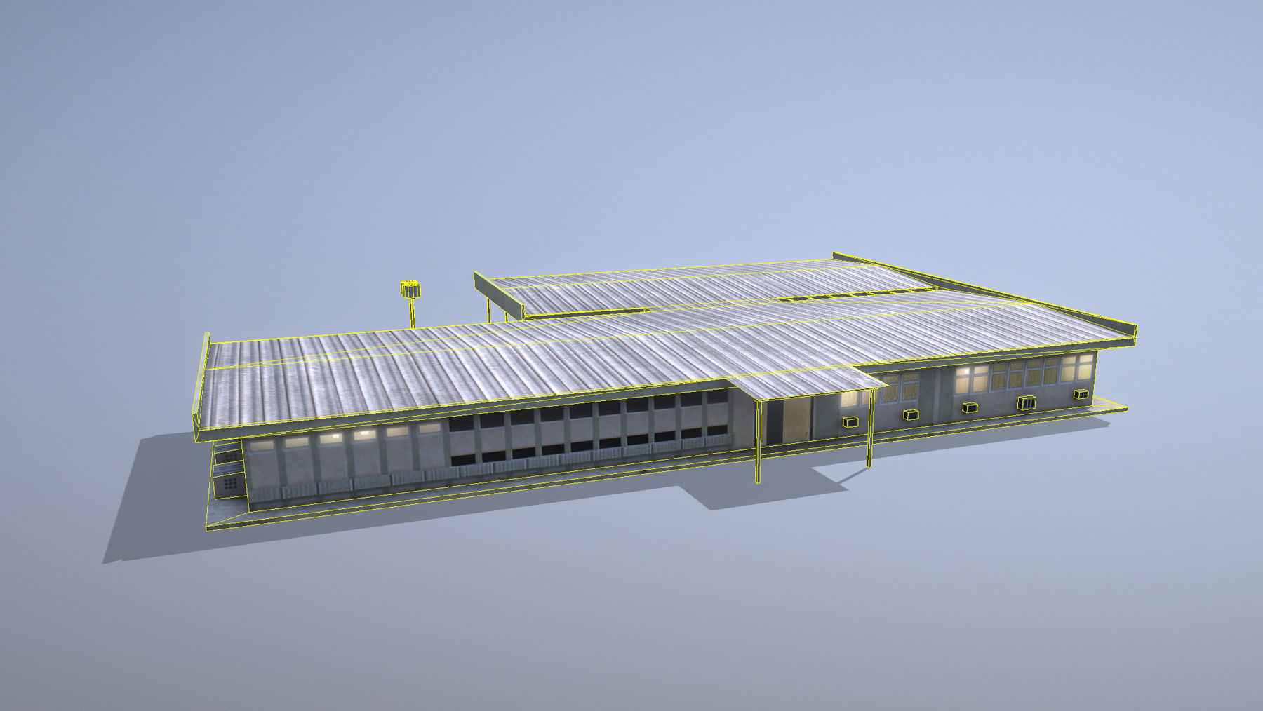MilitaryBase PortoVelho Hospital Low-poly 3D model_8