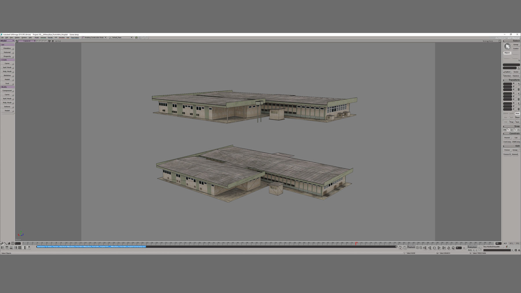 MilitaryBase PortoVelho Hospital Low-poly 3D model_14