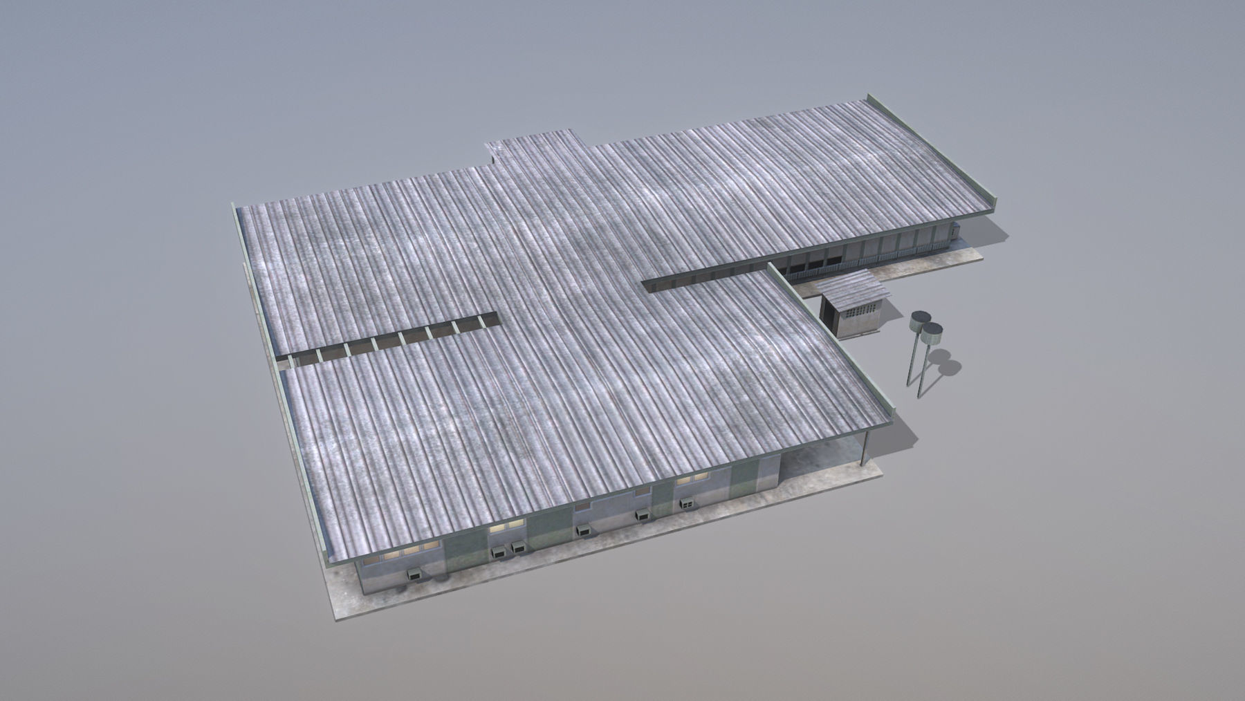 MilitaryBase PortoVelho Hospital Low-poly 3D model_5