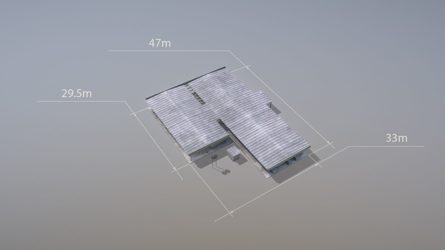 MilitaryBase PortoVelho Hospital Low-poly 3D model_6