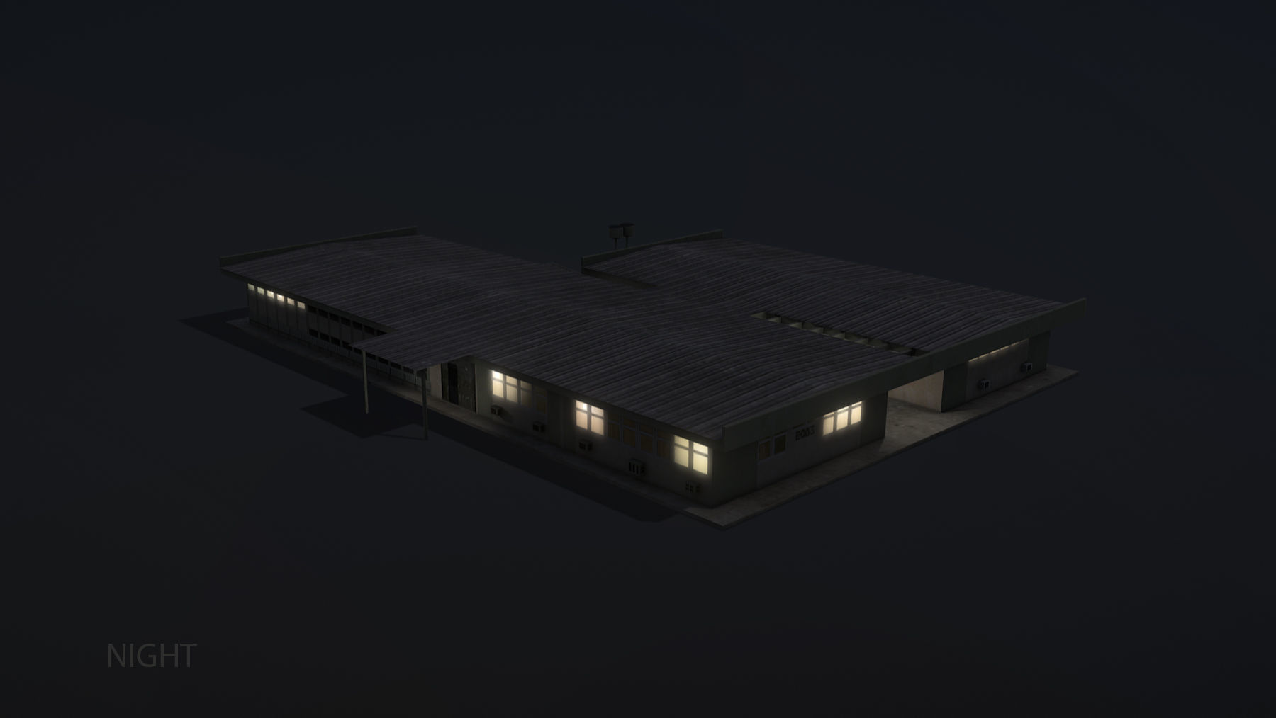 MilitaryBase PortoVelho Hospital Low-poly 3D model_12