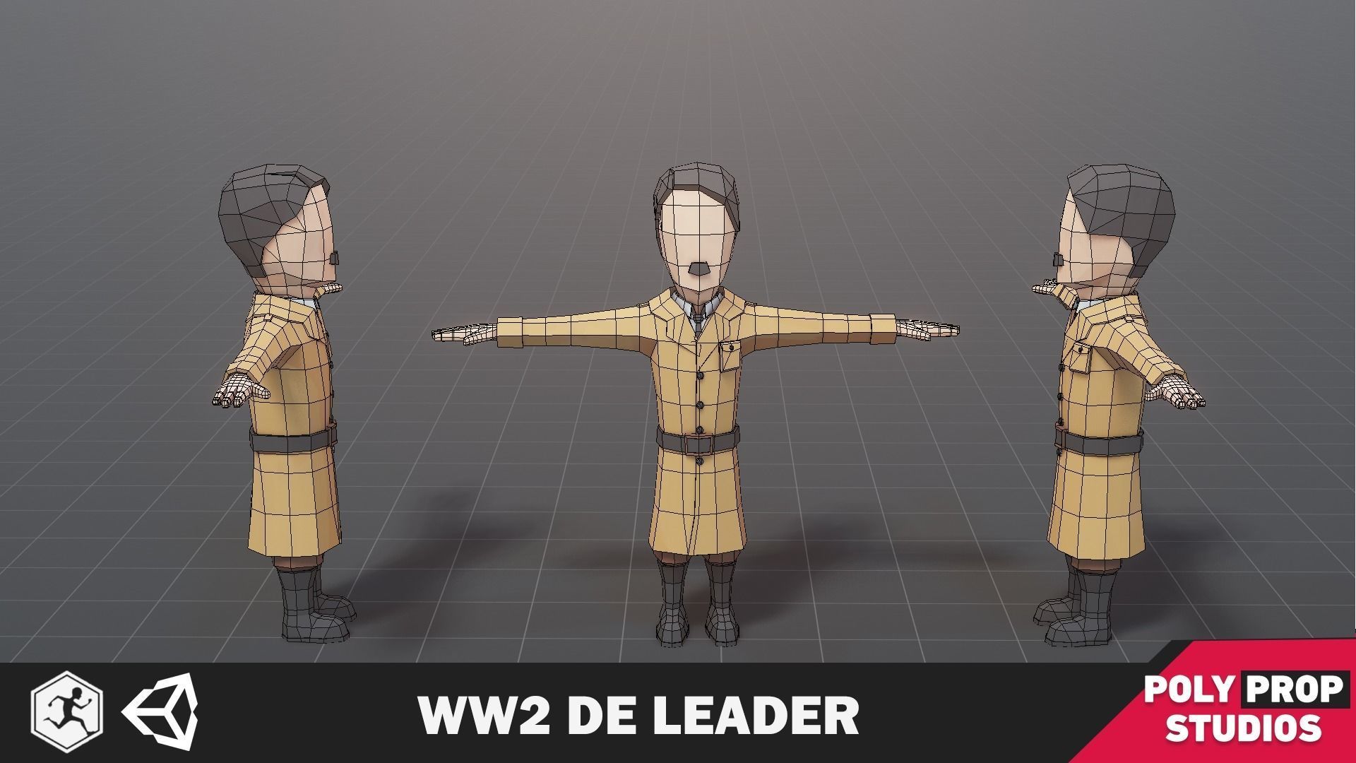 WW2 DE Leader Low-poly 3D model_6