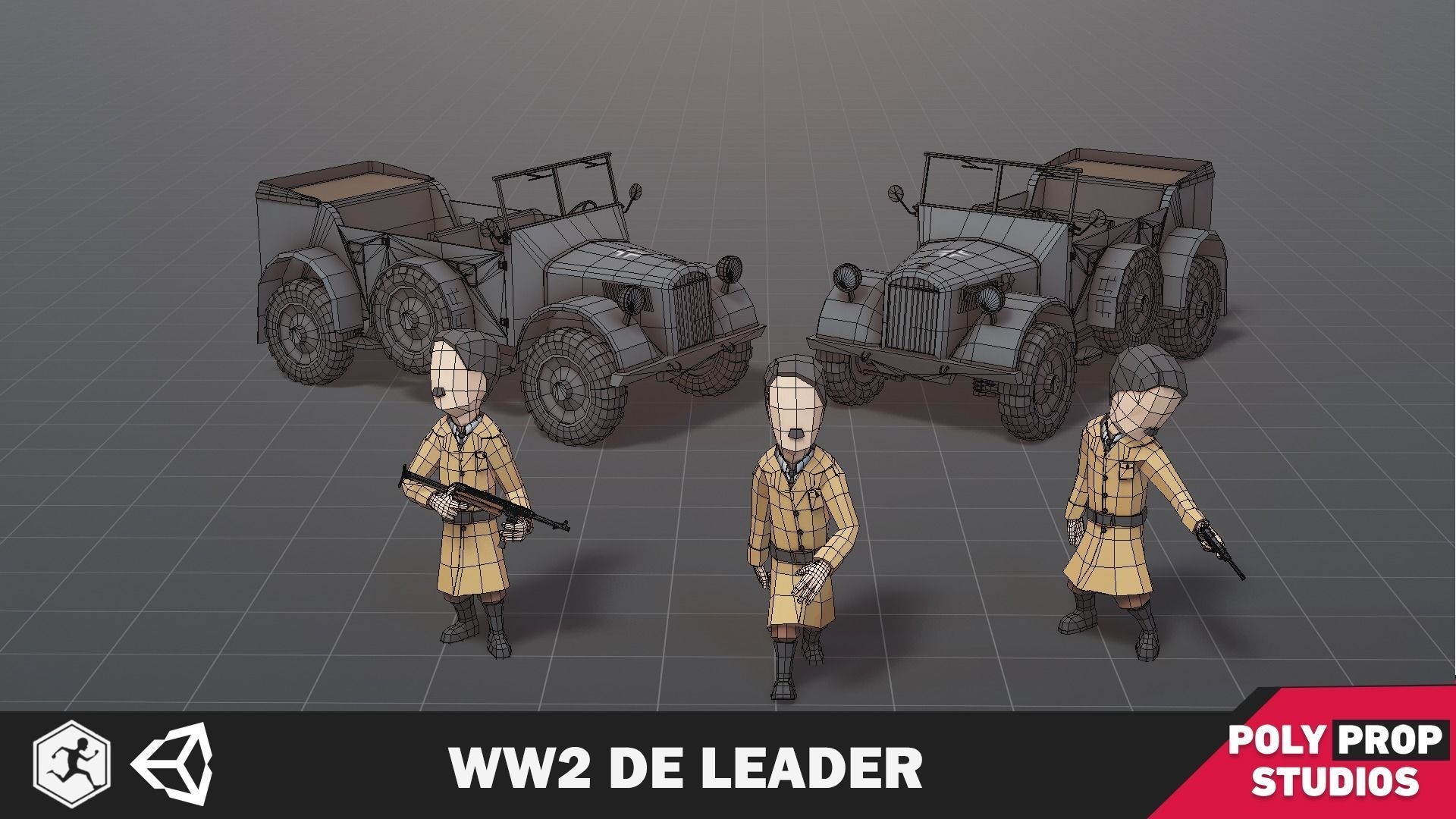 WW2 DE Leader Low-poly 3D model_4