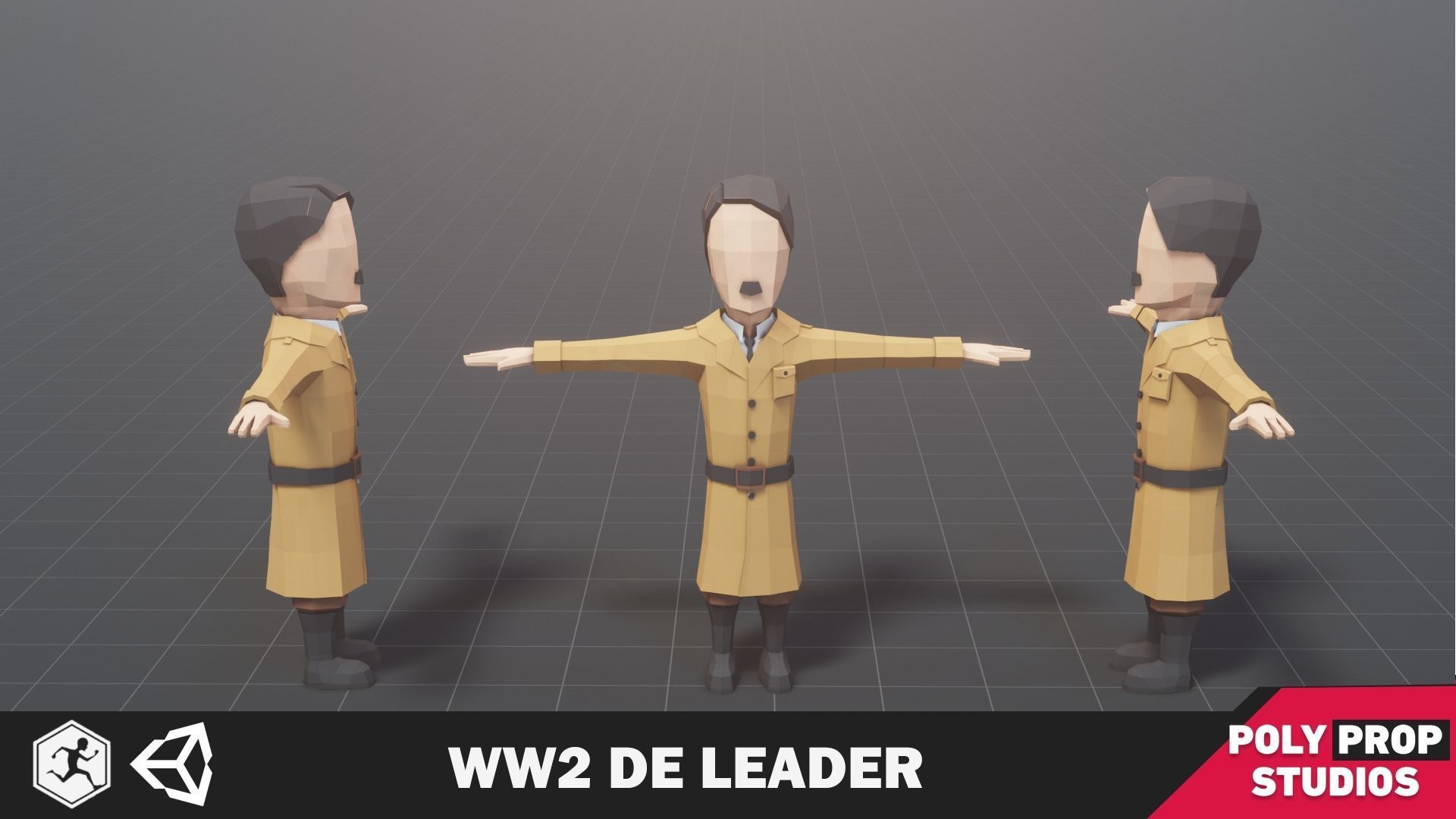 WW2 DE Leader Low-poly 3D model_2