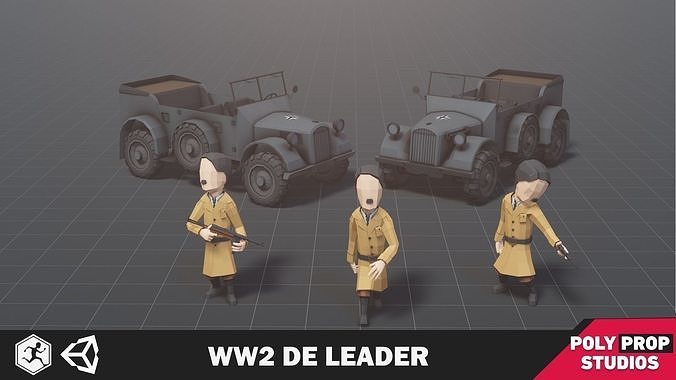 WW2 DE Leader Low-poly 3D model