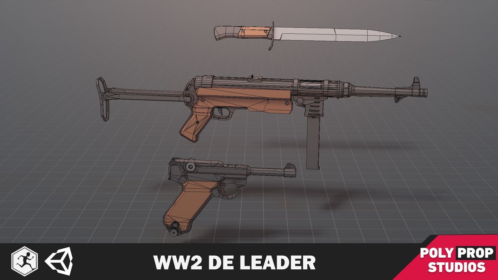 WW2 DE Leader Low-poly 3D model_7