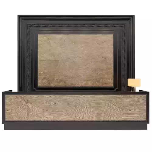 Reception wooden desk with frame