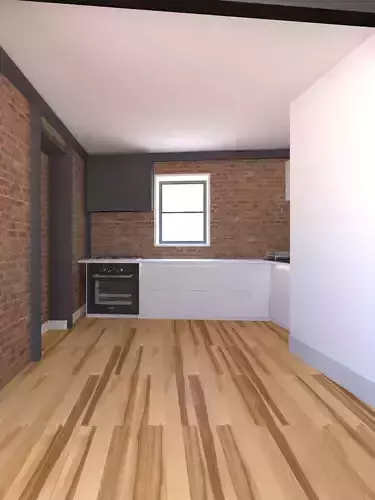 studio with kitchen