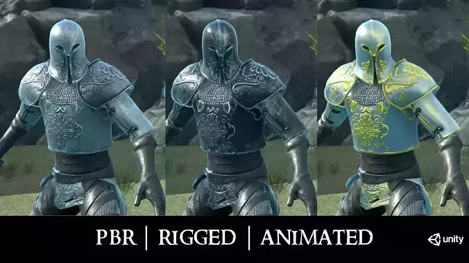 Medieval Knight Low-poly 3D model