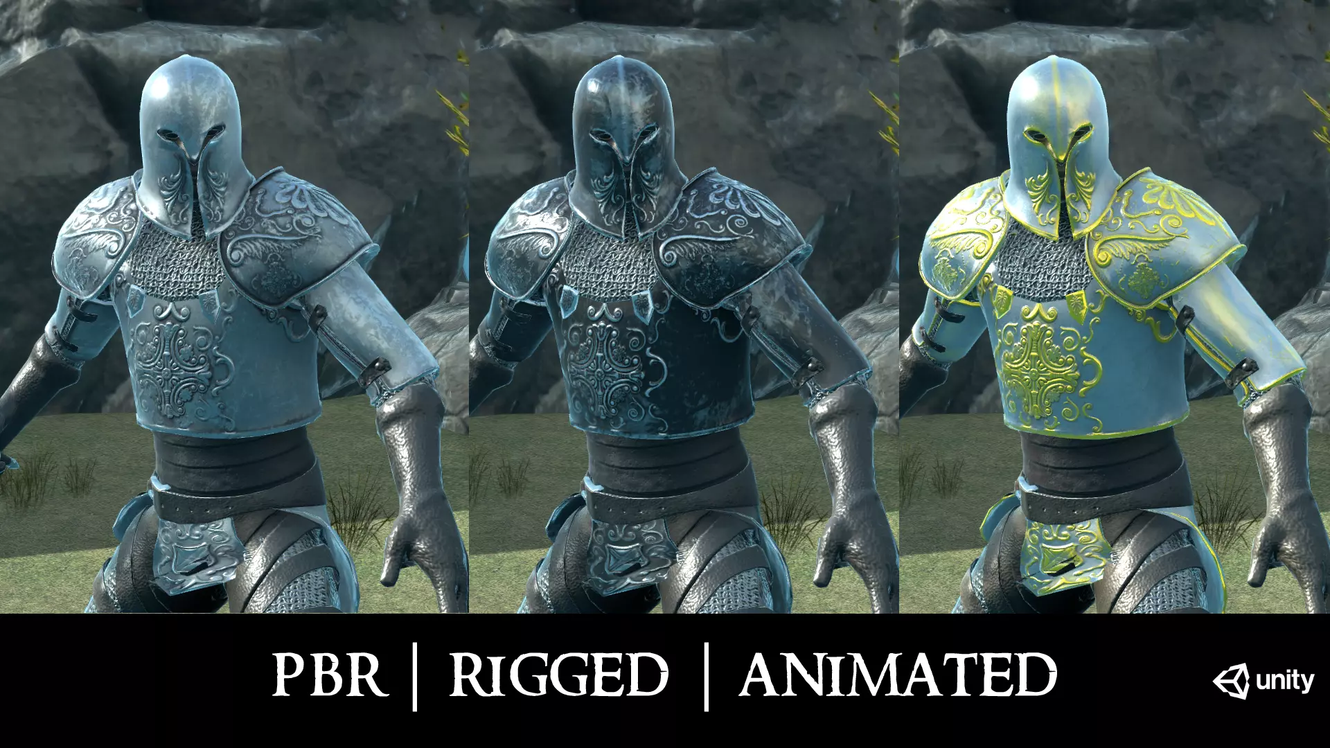 Medieval Knight Low-poly 3D model_0