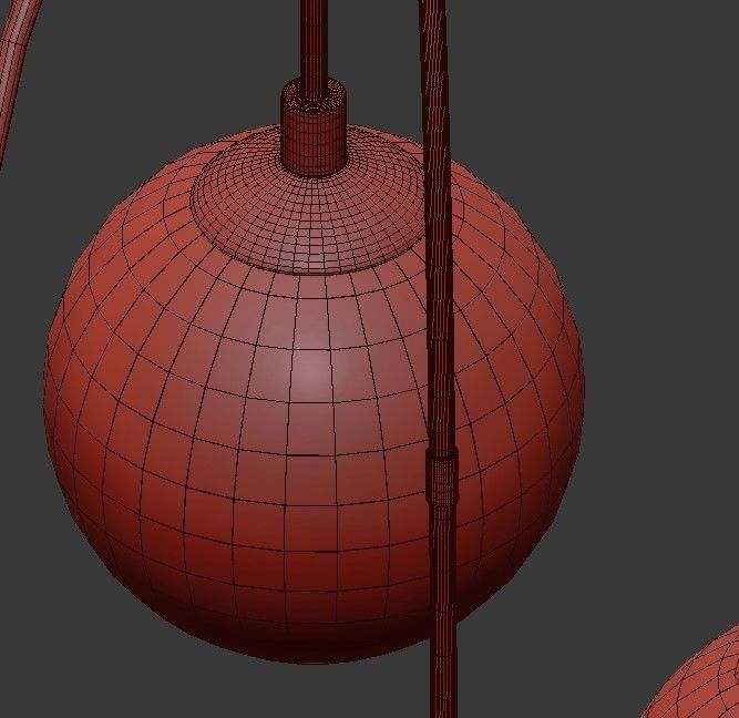 FULTON chandelier with clear glass balls and brass accents 3D model_9