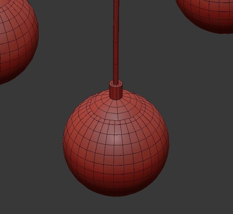 FULTON chandelier with clear glass balls and brass accents 3D model_8