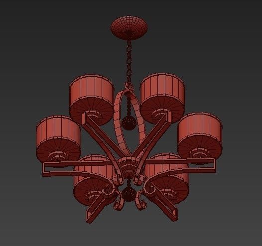ROSENDAL light chandelier with shades 3D model_4