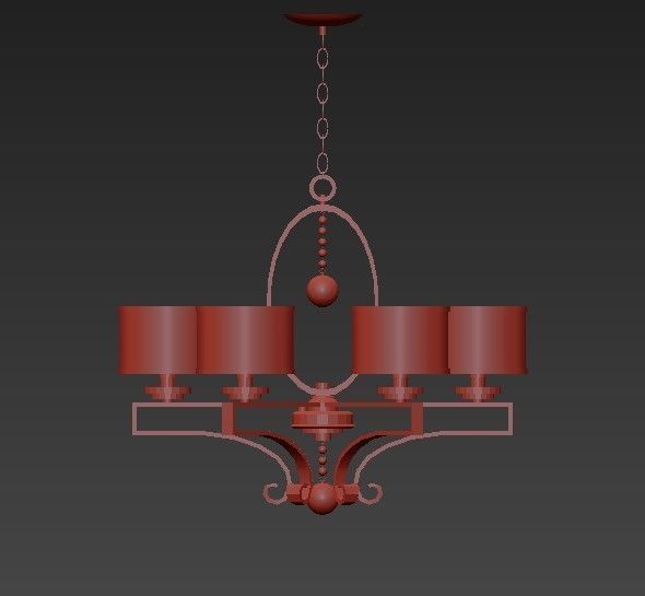 ROSENDAL light chandelier with shades 3D model_2