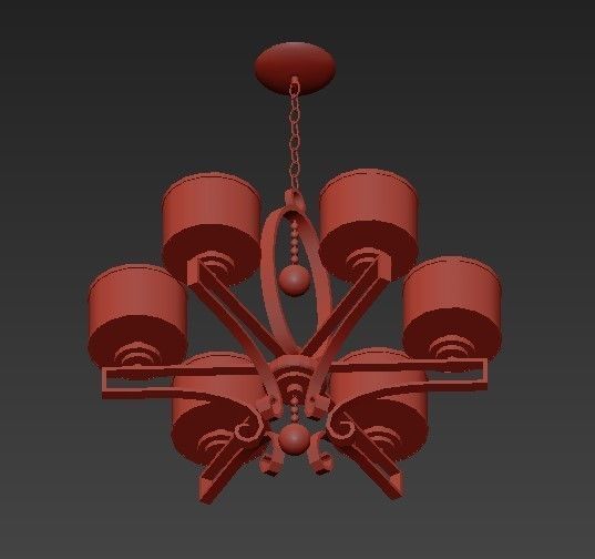 ROSENDAL light chandelier with shades 3D model_5